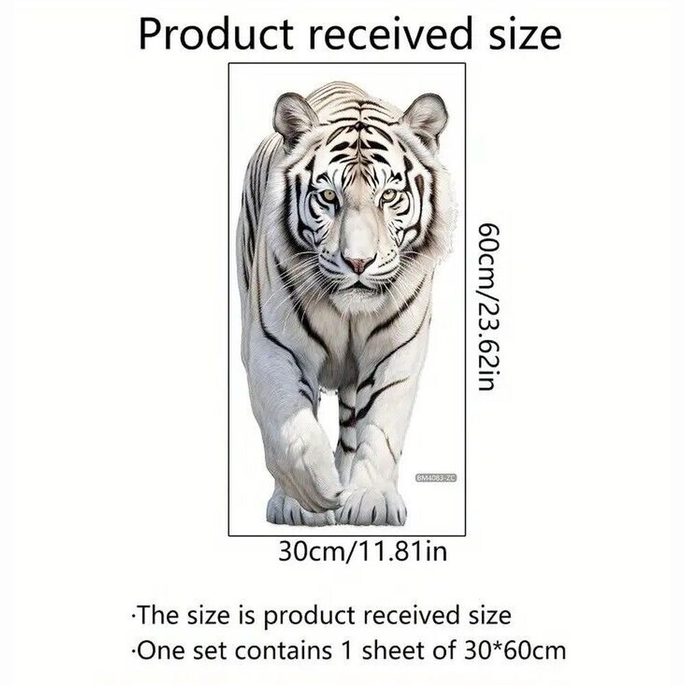 Realistic White Tiger 3D Wall Decal 23.6" x 11.8" NEW! Home & Garden:Home Décor:Decals, Stickers & Vinyl Art Style Your Walls